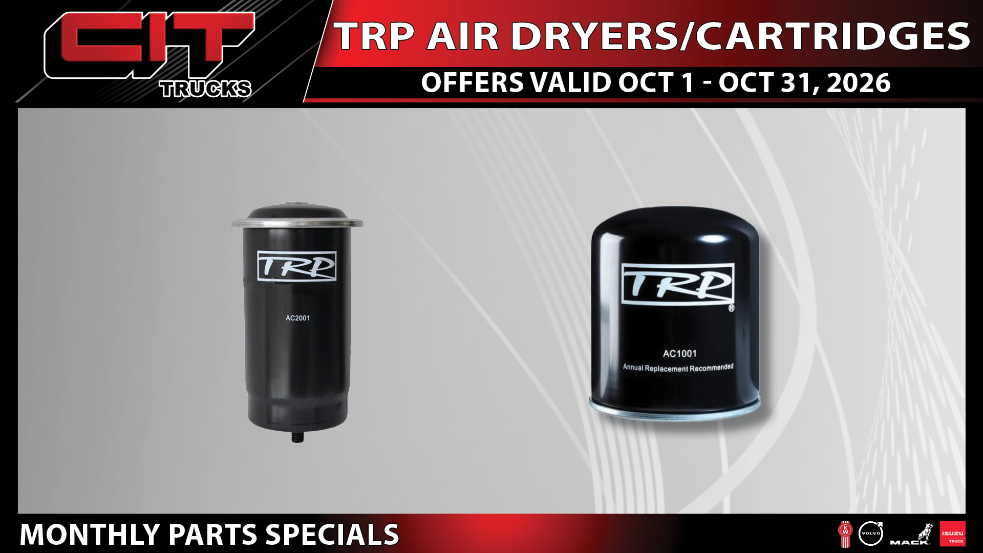 Springfield, IL 16 TRP Air Dryers and Cartridges - CIT Trucks